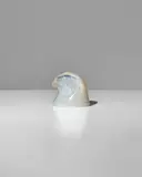 Tête d'Epervier (Sparrowhawk Head) by René Lalique, opalescent blue glass, hand finished, molded mark 'LALIQUE FRANCE', offered Dec 2025