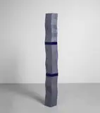 Kondō Takahiro, 'Blue Mist Object', porcelain with blue underglaze and silver-mist (gintekisai) overglaze, glass