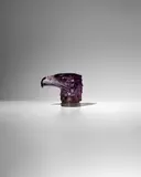 Tête d'Aigle (Eagle Head) by René Lalique, Marcilhac 1138, rare deep amethyst tinted glass, hand finished, molded mark 'R, offered Dec 2025