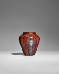 Auguste Delaherche, Vase, stoneware with partially iridescent glaze, incised 'ag Delaherche' and order cypher