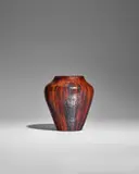 Auguste Delaherche, Vase, stoneware with partially iridescent glaze, incised 'ag Delaherche' and order cypher