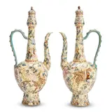 Zsolnay Pecs, Pair of Ewers and Covers