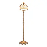 Tiffany Studios, FLOOR LAMP WITH DAMASCENE GOLD FAVRILE GLASS SHADE, gilt bronze