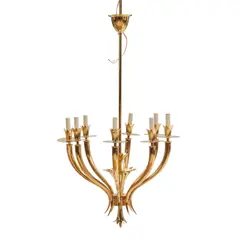 Gio Ponti, & EMILIO LANCIA (1890-1973) CHANDELIER, circa 1930, brass, drop height 46in (116