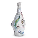 Marcello Fantoni, Vase, crackled glaze stoneware, decorated with seahorses and abstract motifs, 'Chantal MADE ITALY' and 'fantoni' marks in black script