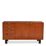 George Nelson, AND ASSOCIATES FOR HERMAN MILLER EARLY THIN EDGE CABINET, 1953, walnut veneer