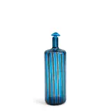 Gio Ponti, FOR VENINI A CANNE BOTTLE WITH STOPPER, Murano, Italy, dated 1998, from the Morandiana series, fused glass canes, incised mark "Venini 98," ht