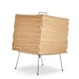 Isamu Noguchi, AKARI 3X TABLE LAMP, , designed 1963, enameled steel, washi paper, bamboo ribbing, single socket, ink stamp marks "I