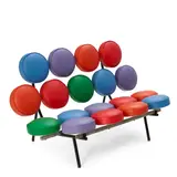 George Nelson, FOR HERMAN MILLER "MARSHMALLOW" SOFA, Zeeland, Michigan, designed 1956, later production, steel, enameled steel, aluminum, foam, leatherette upholstery, unmarked, ht