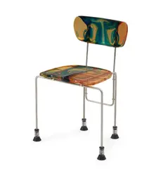 Gaetano Pesce, FOR BERNINI "BROADWAY 543" SIDE CHAIR, Italy, designed 1993, cast resin, chromed steel, plastic, molded mark "Des