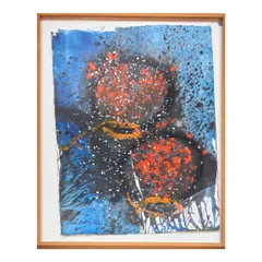 "FLOAT DRAWING" by Dale Chihuly, 2001, acrylic and glass shards on paper, sold May 2025