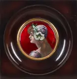 Thoumieux Enamel Portrait Plaque, Untitled, 1900, enamels on copper