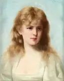 Ernst Anders, Portrait of a Girl in Pale Blue, oil on panel