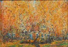 Sergueï Chepik, Золотая осень (Golden Autumn), oil on canvas