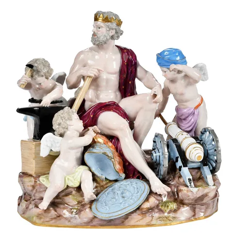 Meissen, Porcelain Figural Group, Forge of Vulcan