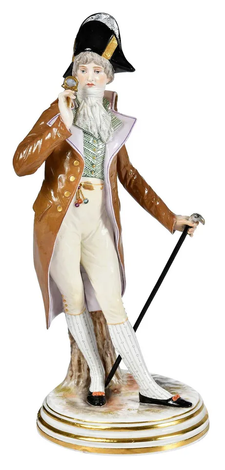 Meissen, Porcelain Figure, Herr mit Gehstock