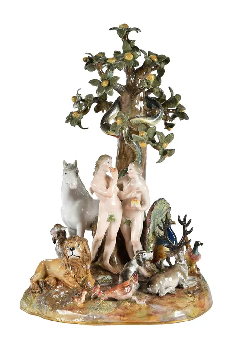 Meissen, Porcelain Figural Group, The Garden of Eden