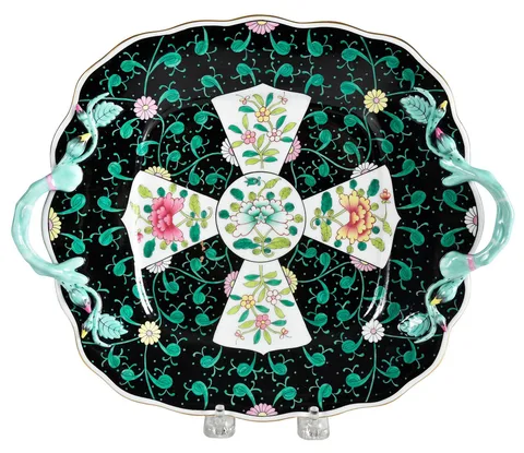 Herend, Black Dynasty Porcelain Serving Dish