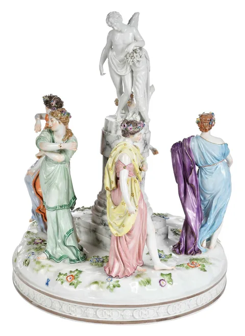 Meissen, Porcelain Allegorical Figural Group, The Dance of the Horae, 1924-1934