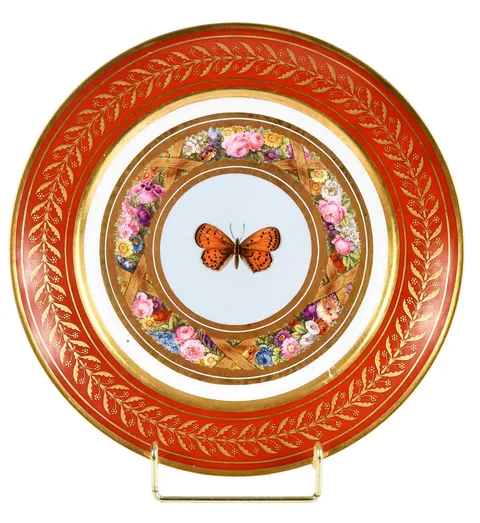Sèvres, Napoleon I 'Marly Rouge' Porcelain Plate, circa 1808