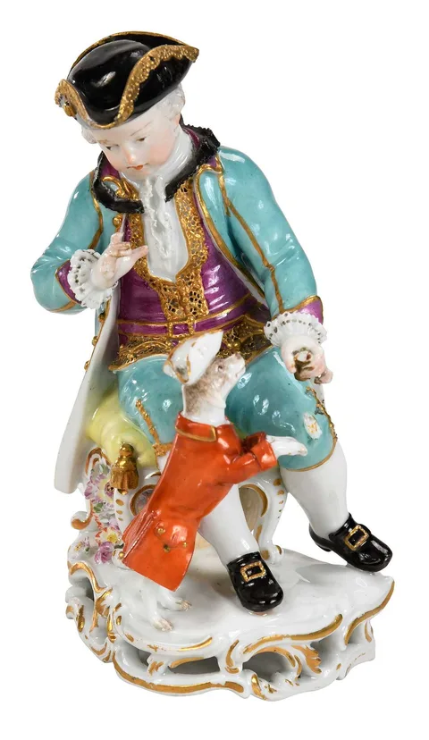 Meissen, Porcelain Figure, Boy with Dog