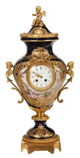 Sèvres, Bronze Mounted Porcelain Mantel Clock