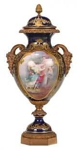 Sèvres, Bronze Mounted Covered Porcelain Urn