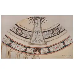 Armando García Núñez, Boceto para cúpula, Gouache y tinta sobre papel
