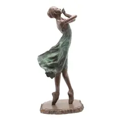 Javier Villarreal, BAILARINA EN PUNTAS, Bronce, patinado en tono marrón y verde