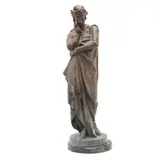 Dante, SIGLO XX, Bronce, patinado en color marrón, con base de mármol veteado (lascaduras)