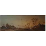 C. Bologne, Paisaje europeo, Óleo sobre tela