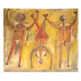 Arturo Morín, Tres y uno de cabeza, Mixta sobre tela
