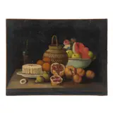 Bodegón Con Granadas y Frutos, MÉXICO, CA., 1900, Óleo sobre tela
