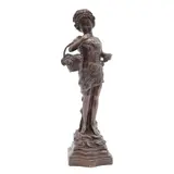 Recolectora de Uvas, SIGLO XX, Bronce, patinado en color marrón