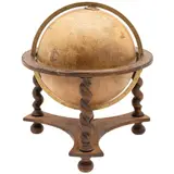 Globo Terraqueo, FRANCIA: GIRARD ET BARRÉRE, CA., 1900, Litografía montada sobre cartón con soporte de madera y metal dorado