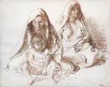 MUJERES CON NIÑO by Francisco Zúñiga, Pastel y conté sobre papel, offered Nov 2025