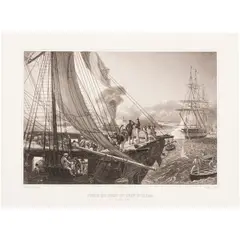 Horace Vernet, PRISE DU FORT DE SAINT JEAN D'ULLOA, 27 NOVEMBRE, 1838, Grabado, 32 x 21 cm
