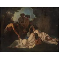 François Duval, JÚPITER Y ANTÍOPE, Óleo sobre tela