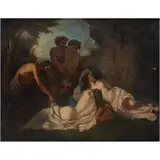 François Duval, JÚPITER Y ANTÍOPE, Óleo sobre tela