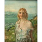 Marie Salomé Spehner-Bénézit, RETRATO DE DAMA, Óleo sobre tabla