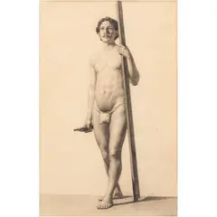Felipe Ocádiz, DESNUDO MASCULINO, Carboncillo y pastel sobre papel