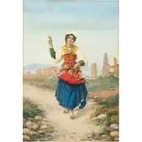 Carlo Ferranti, FLORERA, Acuarela sobre cartoncillo