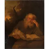 EL ERMITAÑO by A la Manera de Salomon Koninck, Óleo sobre tabla, sold Nov 2025
