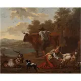Escena de Campo, EUROPA, SIGLO XVIII, Óleo sobre madera
