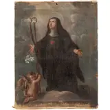 Santa Gertrudis, MÉXICO, FINALES DEL SIGLO XVIII, Óleo sobre tela