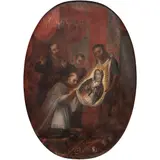 A la Manera de Miguel Cabrera, EL MILAGRO DE LAS ROSAS, Óleo sobre tela