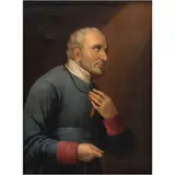 MÉXICO, SIGLO XIX by Retrato Devocional de Religioso Con Crucifijo, Óleo sobre tela, offered Nov 2025
