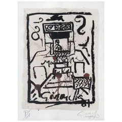 Alberto Gironella, Sin título, de la carpeta Copilli: corona real, Serigrafía sobre papel amate P / A