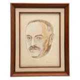 Raúl Uribe, Retrato de José Vasconcelos, Mixta sobre papel