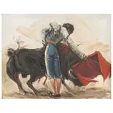 PASE DE MULETA FERMIN ESPINOSA "ARMILLITA" by Carlos Ruano Llopis, Óleo sobre tela, sold Oct 2025